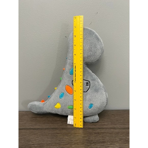 Stephan Baby Grey Dinosaur with Colorful Spine Spikes Plush - Picture 5 of 5